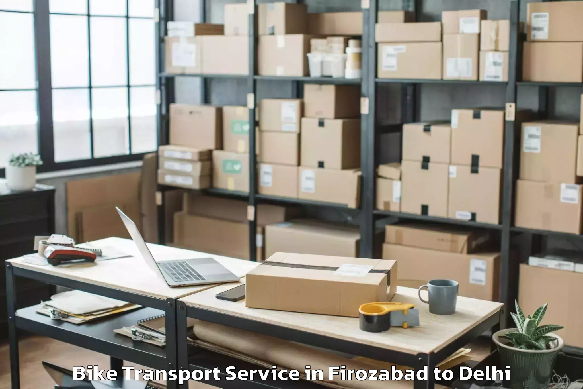 Professional Firozabad to Lodhi Road Bike Transport